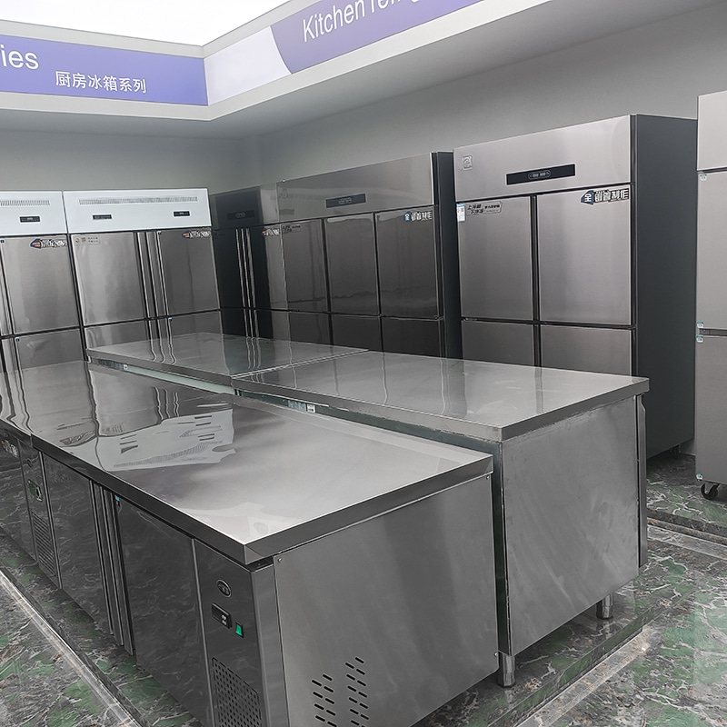 Réfrigérateur de cuisine en acier inoxydable à deux portes Réfrigérateur de cuisine en acier inoxydable à deux portes