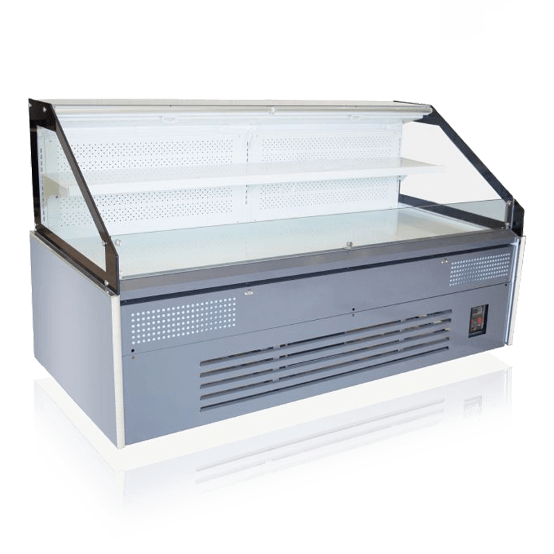 Vitrine réfrigérée ouverte monocouche multifonctionnelle refroidie par air (type en acier inoxydable) Vitrine réfrigérée ouverte monocouche multifonctionnelle refroidie par air (type en acier inoxydable)