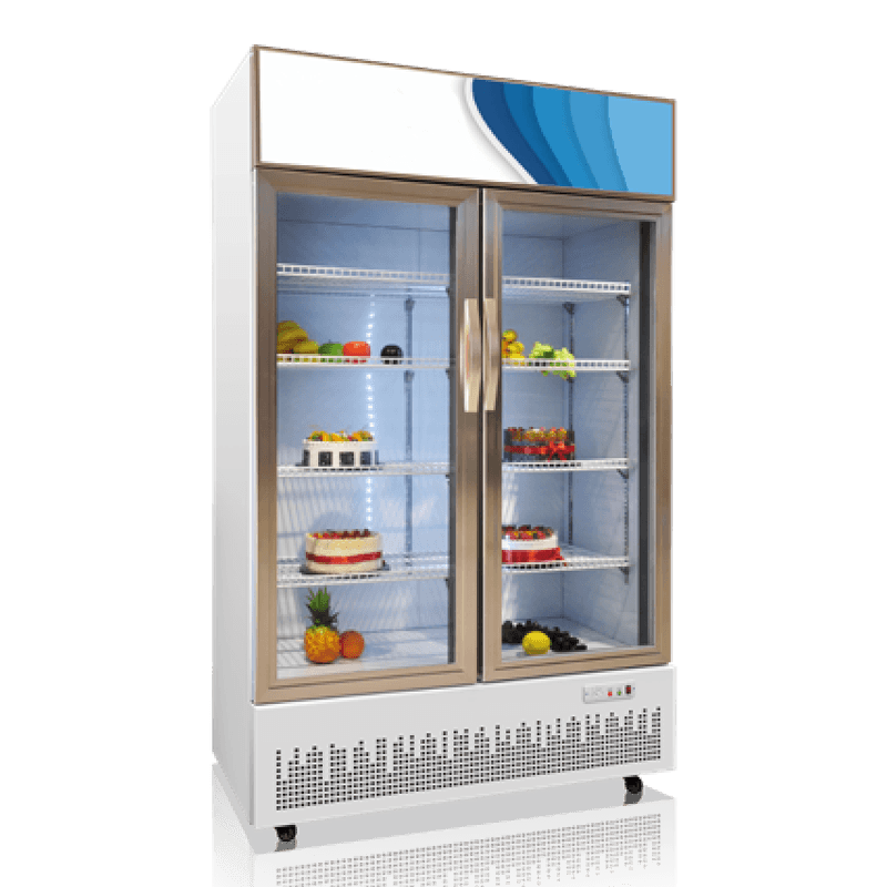 Congélateur d'affichage à porte coulissante à faible bruit Congélateur d'affichage à porte coulissante à faible bruit